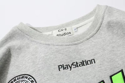 Custom Logo Men Grey Cotton Sweatshirt