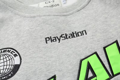 Custom Logo Men Grey Cotton Sweatshirt