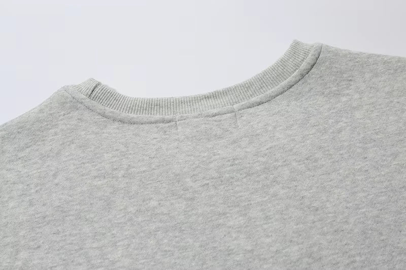 Custom Logo Men Grey Cotton Sweatshirt