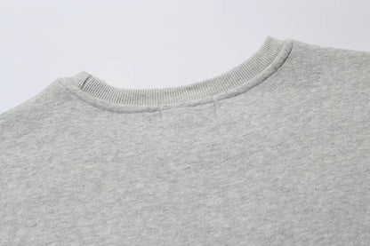 Custom Logo Men Grey Cotton Sweatshirt