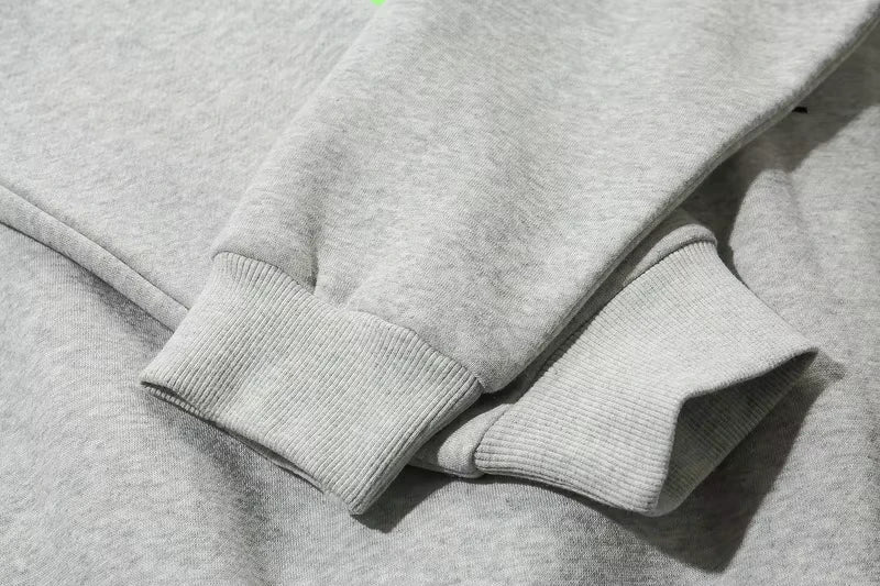 Custom Logo Men Grey Cotton Sweatshirt