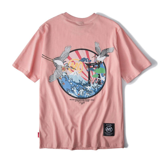 Custom Printed Pink Vintage Men T-shirt