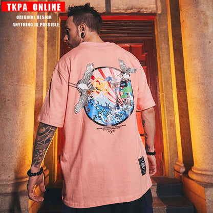 Custom Printed Pink Vintage Men T-shirt