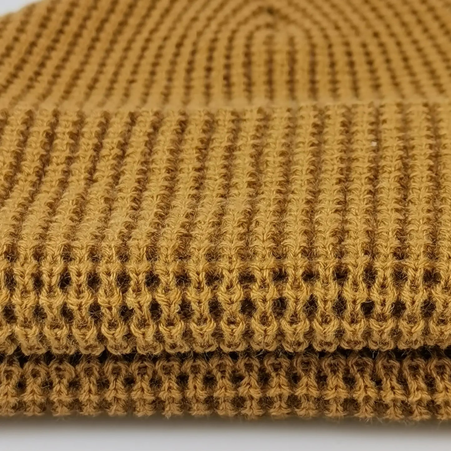 Embroidery Patch Thick Cuffed Waffle Beanie