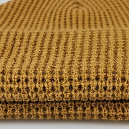 Embroidery Patch Thick Cuffed Waffle Beanie