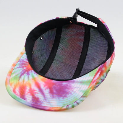 Leather Patch Tie Dye 5 Panel Camp Hat